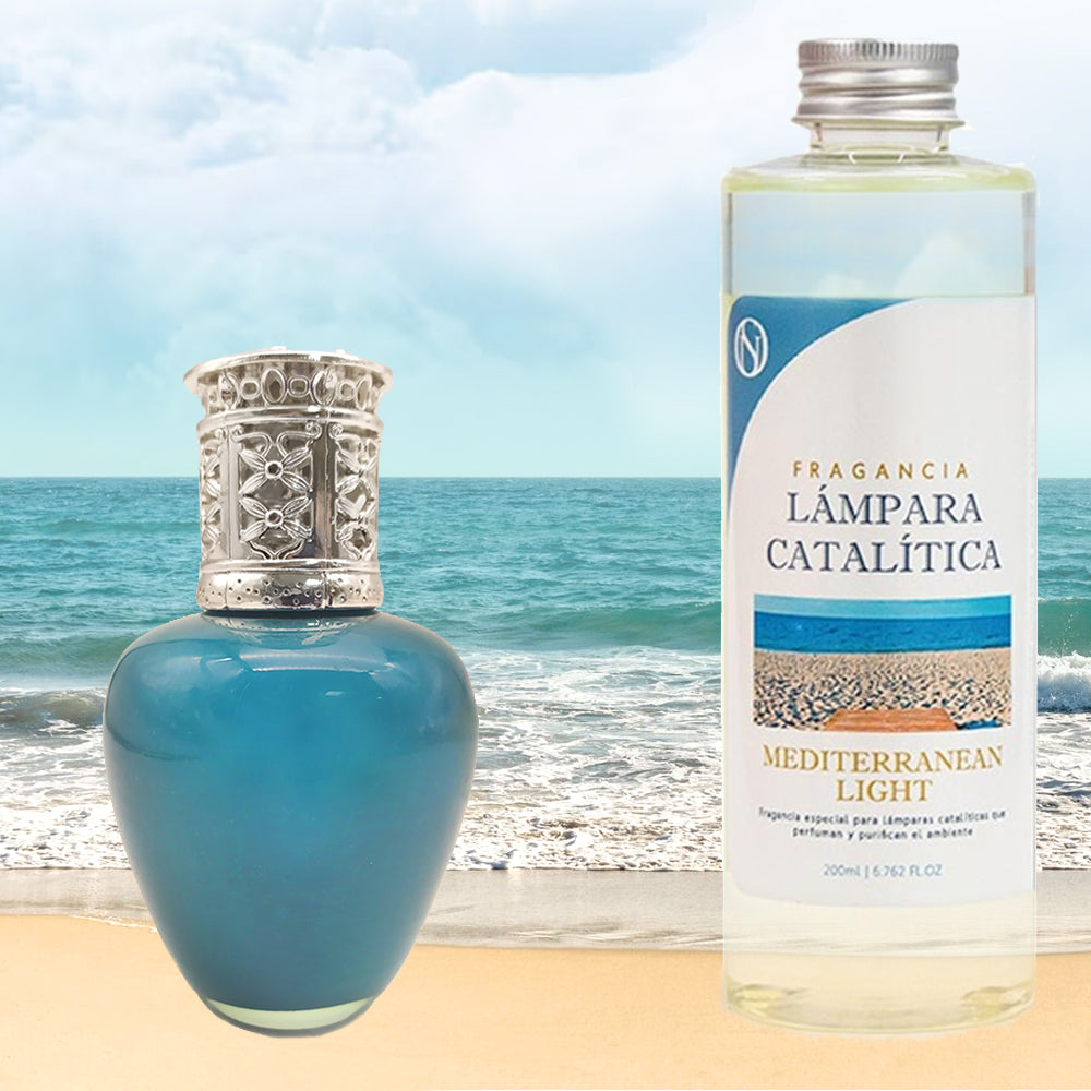 Lámpara Catalítica Aqua Marina + Fragancia Aroma Mediterranean Light 500ml - Elimina Olores Y Mejora La Calidad Del Aire_3
