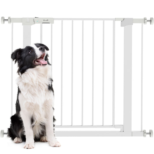 Pawhut Barrera De Seguridad Perros Escaleras Puertas 76-97 Cm Con 2 Extensiones_0