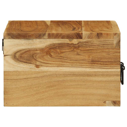 Mesita De Noche De Pared Madera Maciza De Acacia_4