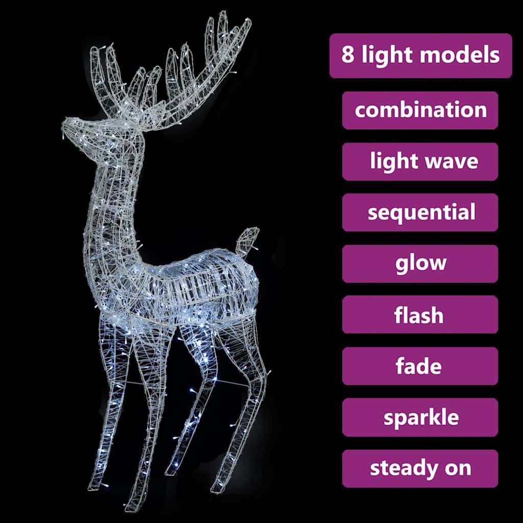 Vidaxl Reno Navideño Acrílico Xxl 250 Leds Blanco Frío 180 Cm_3
