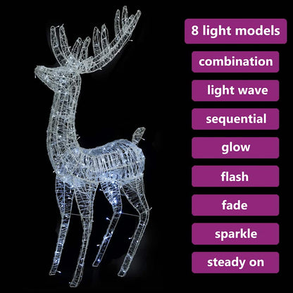 Vidaxl Reno Navideño Acrílico Xxl 250 Leds Blanco Frío 180 Cm_3