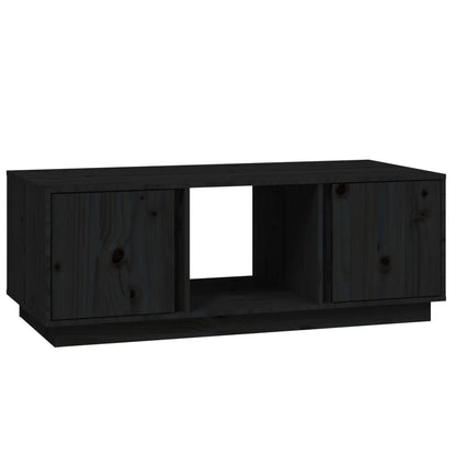 Mesa De Centro De Madera Maciza De Pino Negro 110x50x40 Cm_0