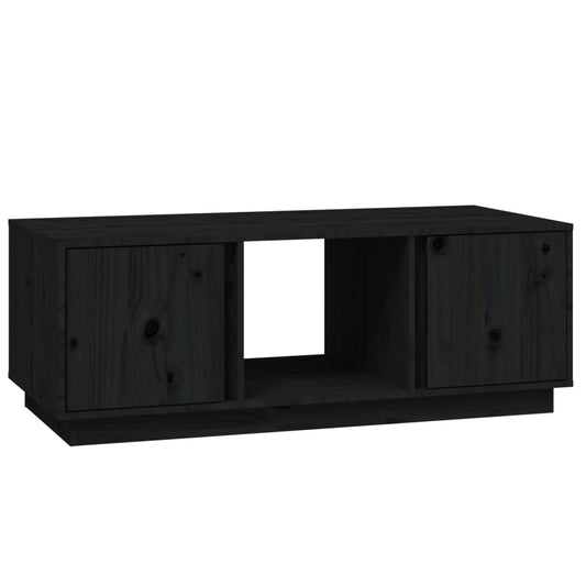 Mesa De Centro De Madera Maciza De Pino Negro 110x50x40 Cm_0