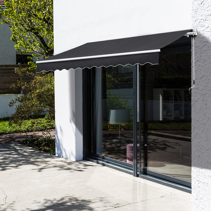 Outsunny Toldo Manual Plegable De Aluminio Con Manivela 3,5x2,5m Gris_1