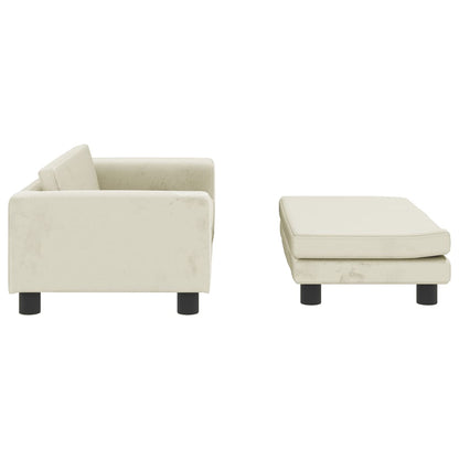 Cama Para Perros Con Extensión Terciopelo Crema 100x50x30 Cm / Vetonek_1