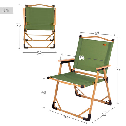 Pack 2 Sillas Plegables Altas Glamping Verde Acero Aktive_3