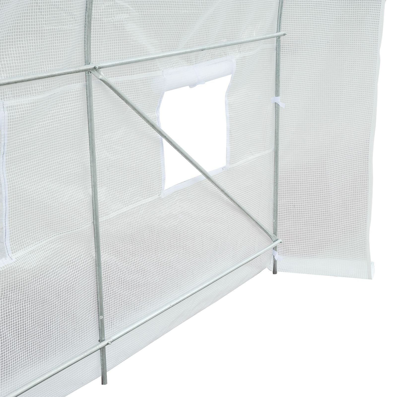 Outsunny Invernadero De Exterior 3,5x2x2 M Con 6 Ventanas De Malla Blanco_3