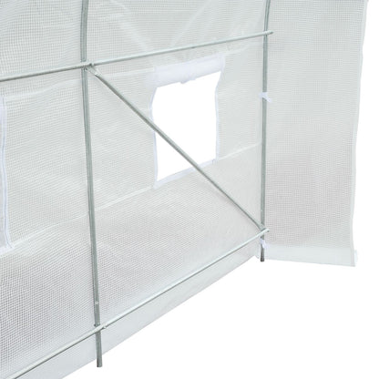 Outsunny Invernadero De Exterior 3,5x2x2 M Con 6 Ventanas De Malla Blanco_3