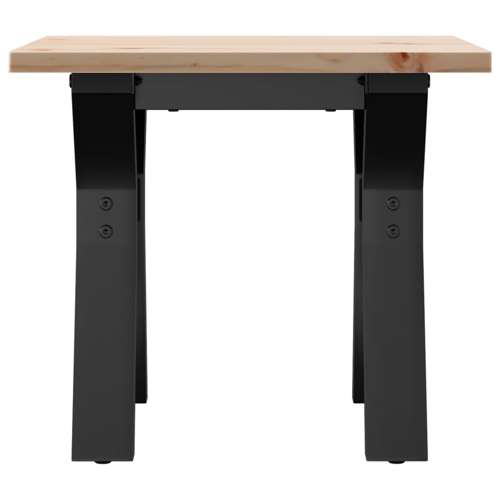 Mesa De Centro Marco Y Madera Maciza Pino Y Acero 40x40x35 Cm_2