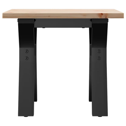 Mesa De Centro Marco Y Madera Maciza Pino Y Acero 40x40x35 Cm_2