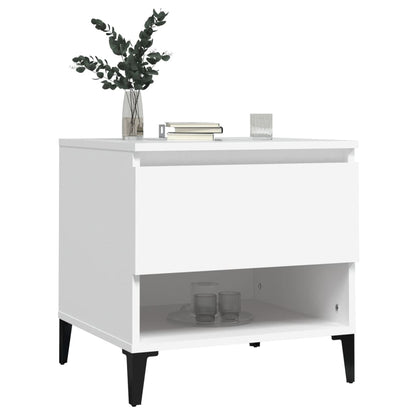 Mesa Auxiliar Madera Contrachapada Blanco 50x46x50 Cm_2