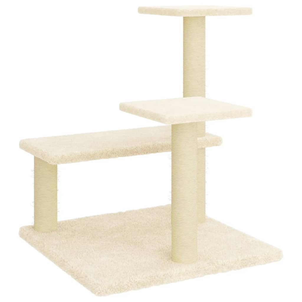Vidaxl Rascador Para Gatos Con Postes De Sisal Color Crema 61 Cm_4