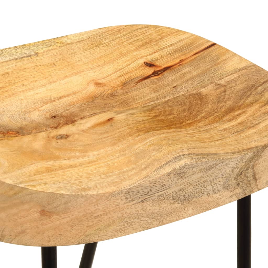 Taburetes De Barra De Cocina 2 Unidades Madera Maciza De Mango_5