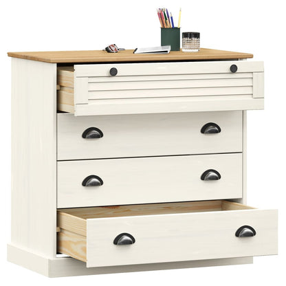 Cómoda Vigo Madera Maciza Pino Blanco 80x40x76 Cm_2