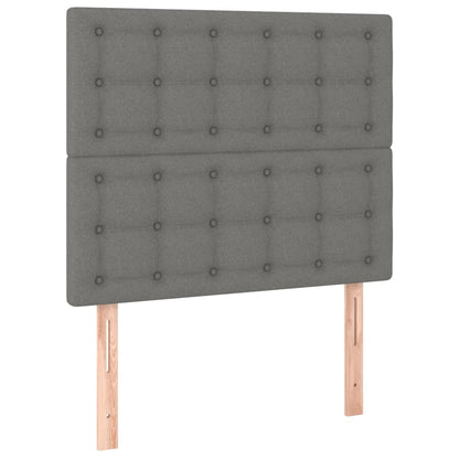 Estructura De Cama Con Cabecero De Tela Gris Oscuro 80x200 Cm / Vetonek_5