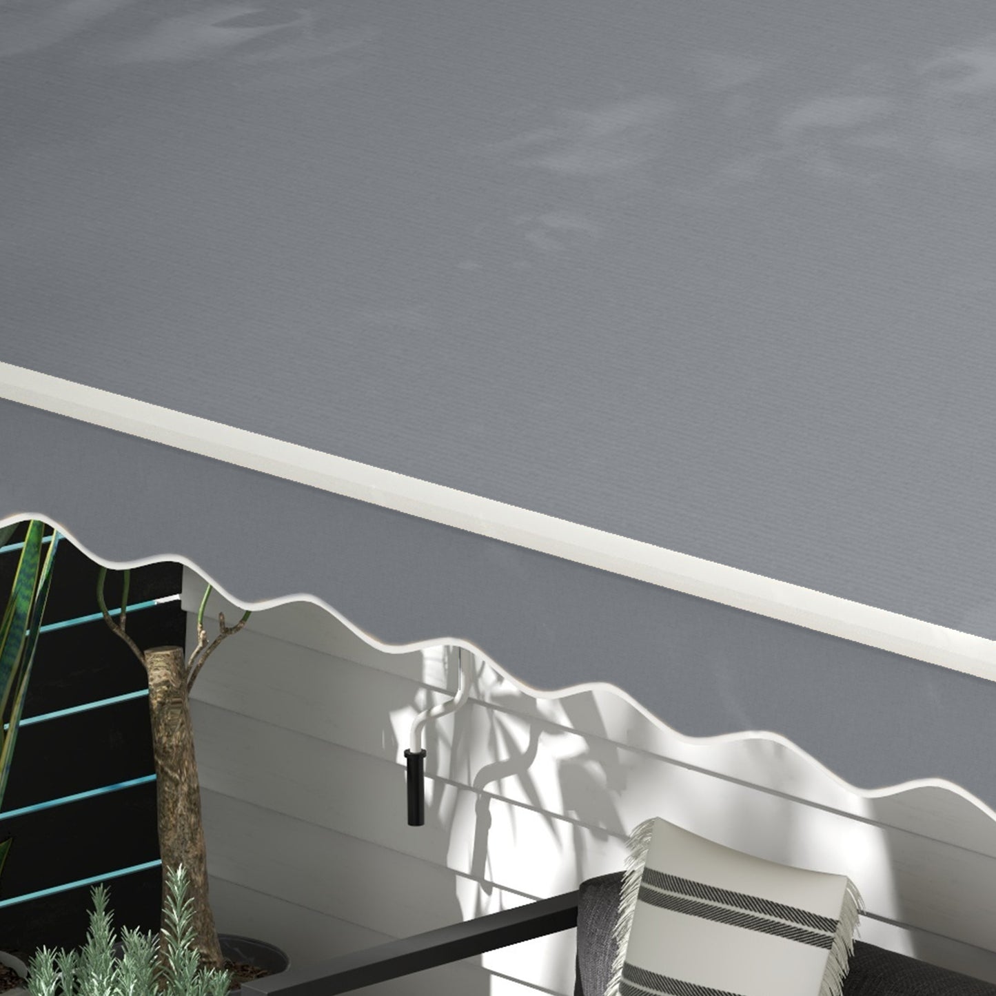 Outsunny Toldo Manual Retráctil 4x2,5 Cm Con Manivela Anti-uv Gris_3