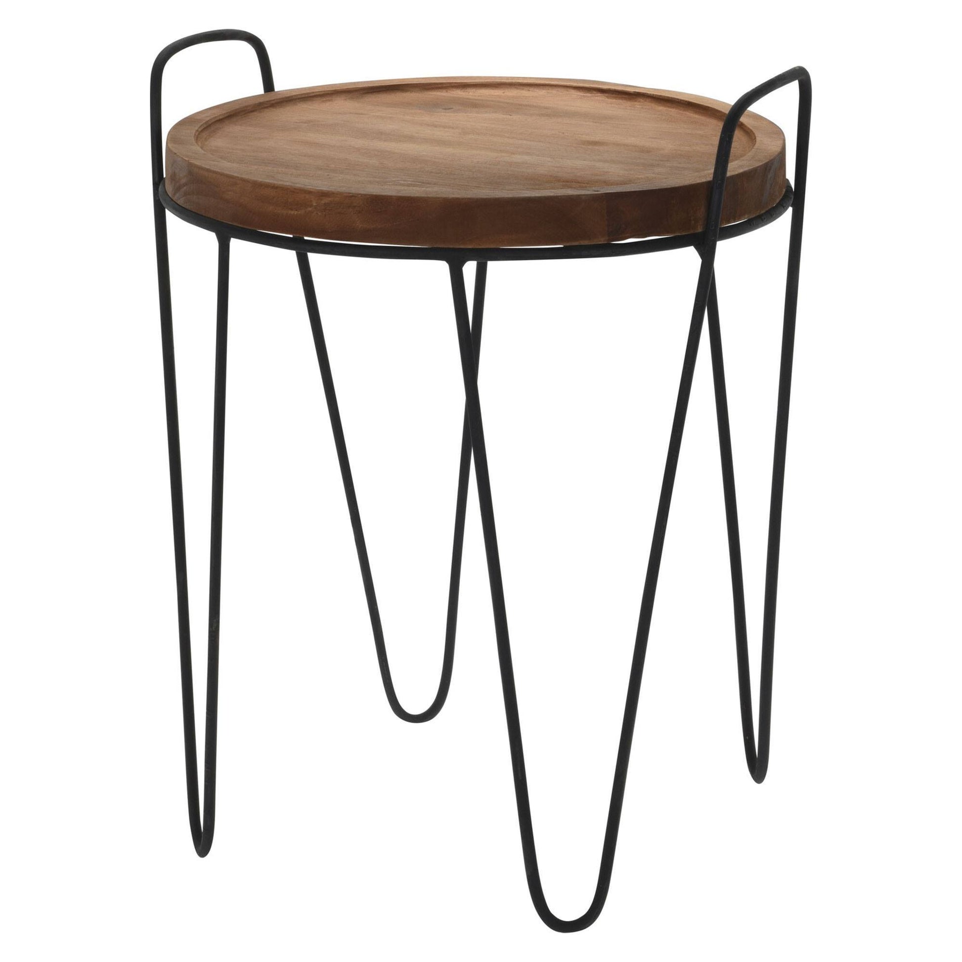 Well Home Juego De 2 Mesas Centro Color Natural Ø28ø38cm