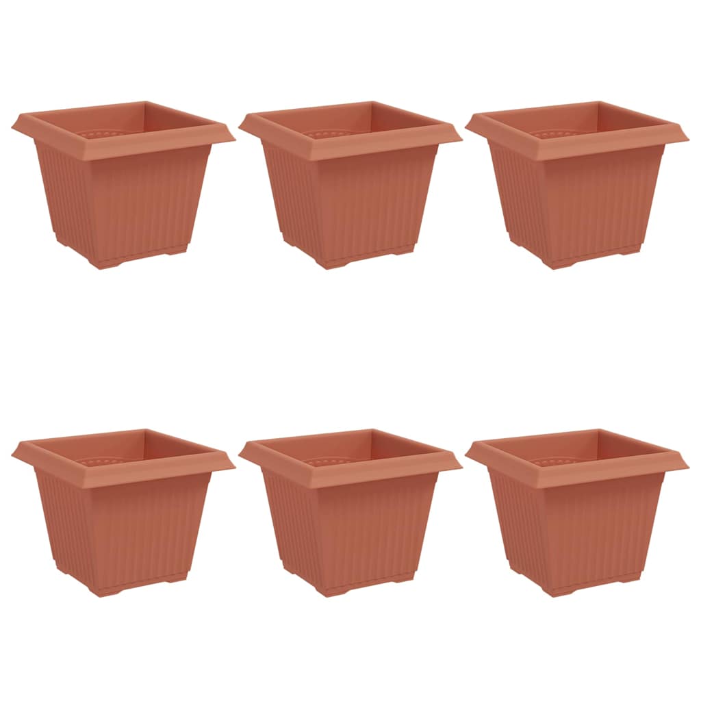 Maceta Cuadrada Para Flores 6 Pcs Rojo Ladrillo 20 X 20 X 16 Cm_0