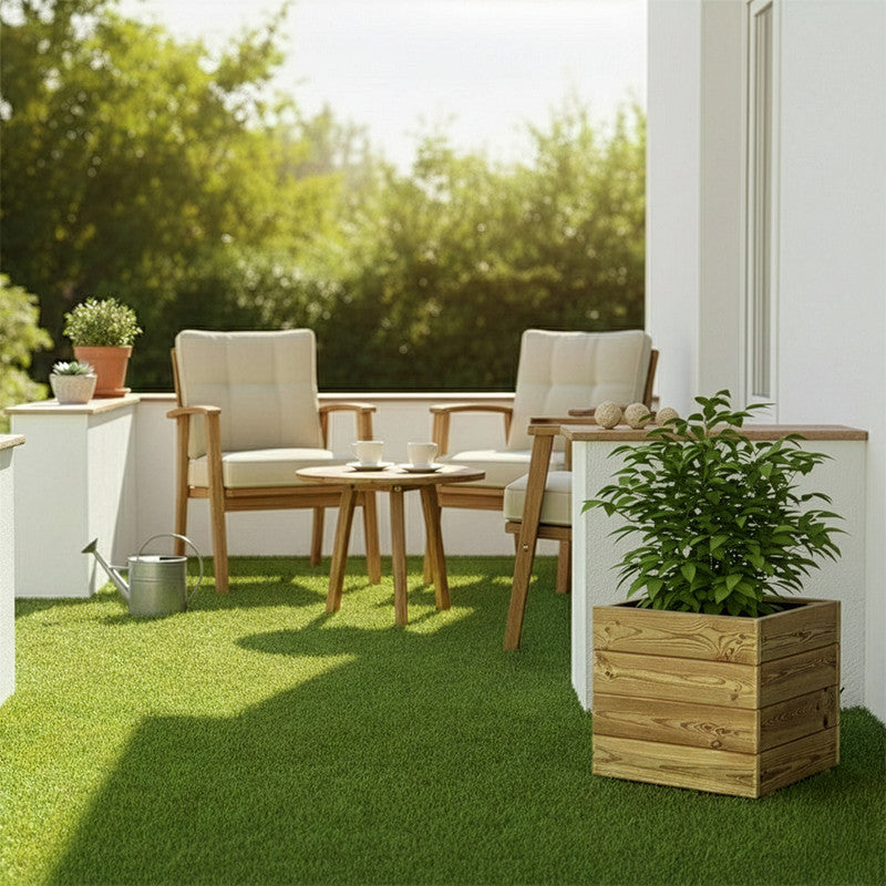 Jardinera Cuadrada De Madera Tratada 40x40x40 Cm Pun Hortalia_1