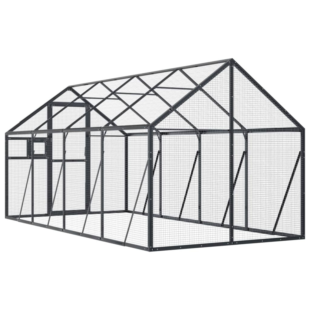 Vidaxl Pajarera De Aluminio Gris Antracita 1,79x4x1,85 M_4