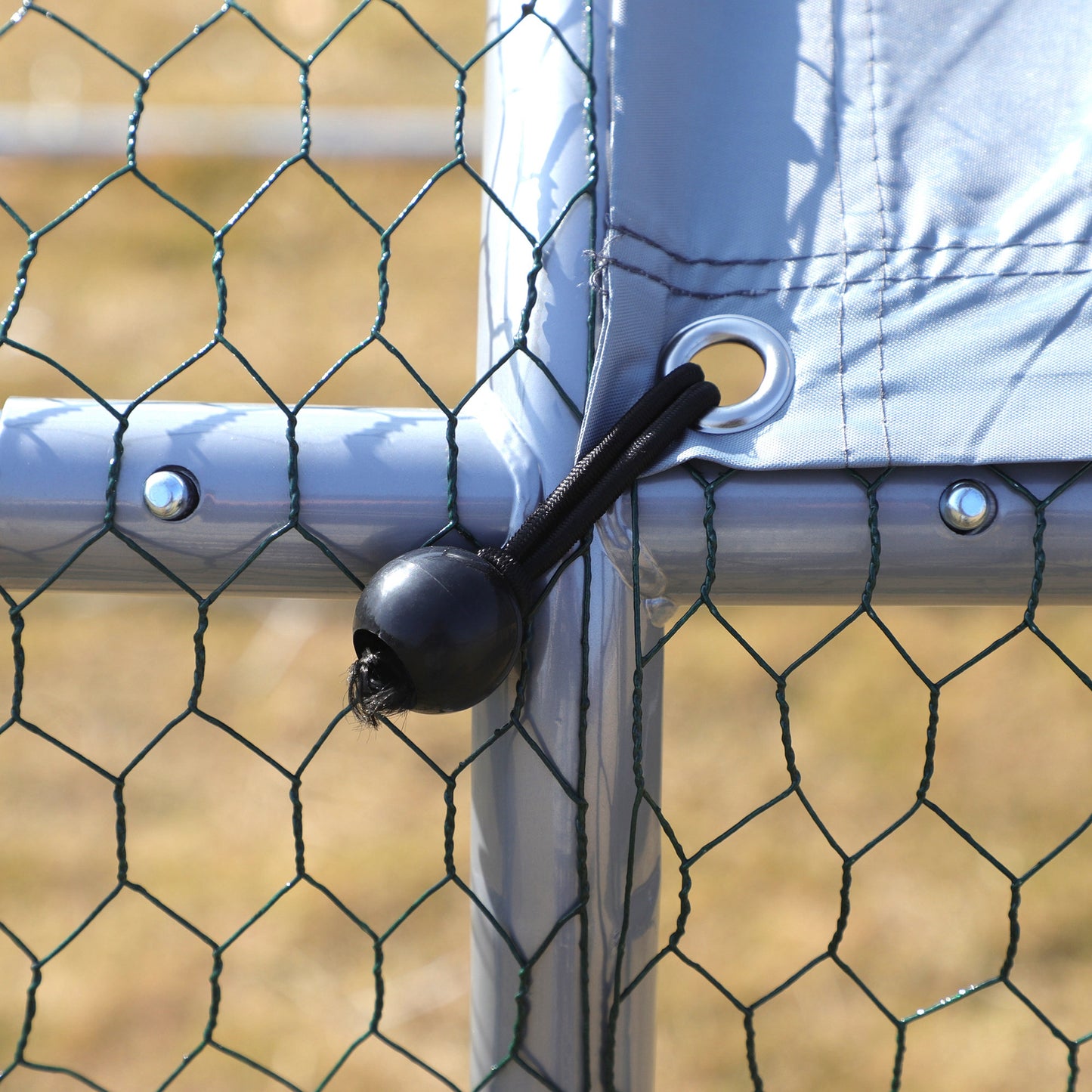 Pawhut Gallinero Exterior Grande De Metal Galvanizado 3,03x6x1,95 M Plata_3