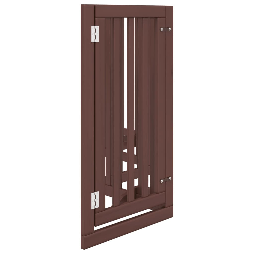 Vidaxl Puerta Para Perros Plegable 6 Paneles Madera Álamo Marrón 300cm_4