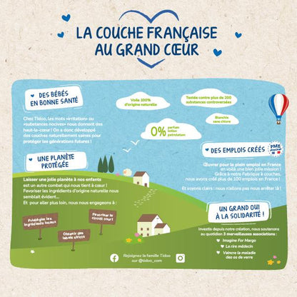 Pañales tidoo Pañal etiquetado ecológico, origen francés, talla 4+ (9-20kg)