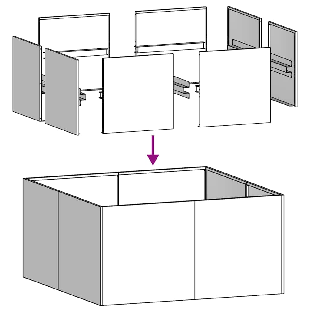 Jardinera De Acero Laminado En Frío Antracita 80x80x40 Cm_5