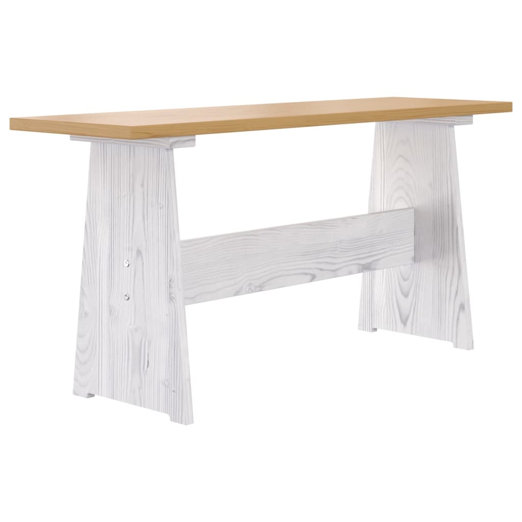 Mesa De Comedor Con Banco Reine Madera De Pino Marrón Blanco_1