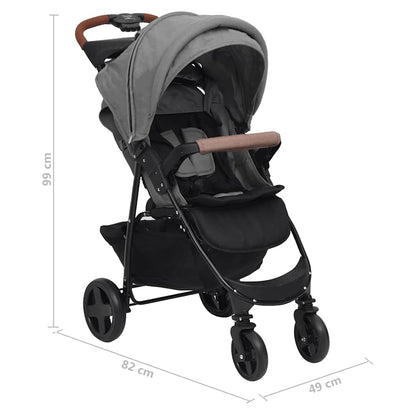 Vidaxl Carrito De Bebés 3 En 1 De Acero Gris Claro_2