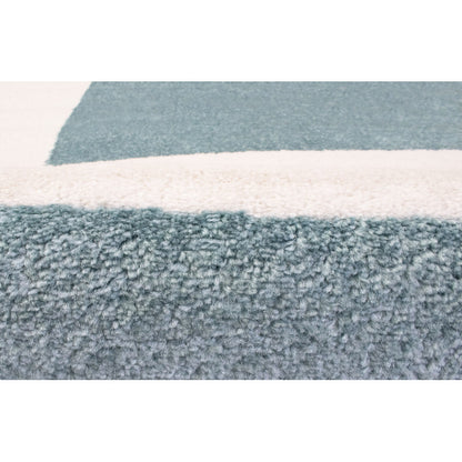 Alfombra Salón Pelo Suave Motivo Geométrico Azul Blanco 100x150cm- Decoración- Mobiliario Hogar_1