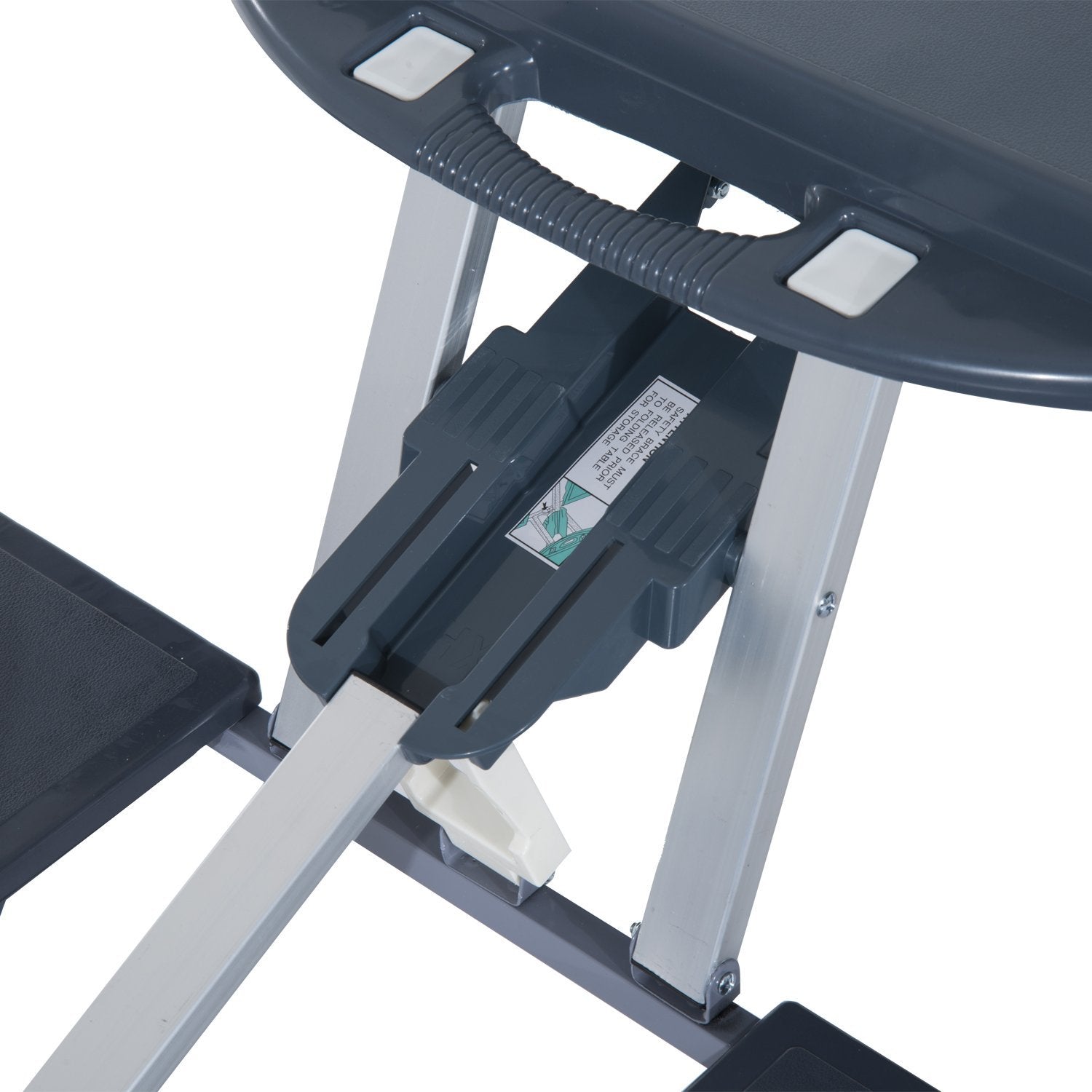 Outsunny Mesa Plegable De Camping Con 4 Asientos Agujero Para Sombrilla Picnic_4