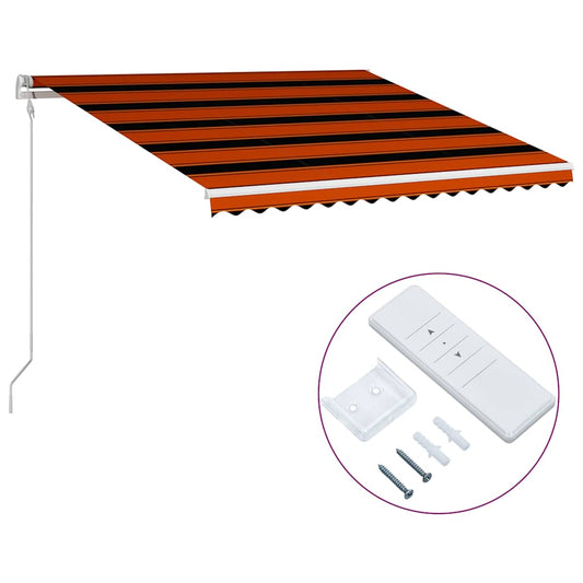 Toldo Automático Retráctil Naranja Y Marrón 400x300 Cm_0