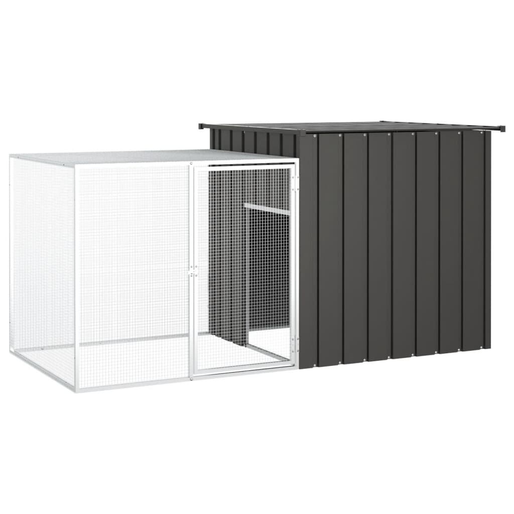 Vidaxl Jaula De Conejos Acero Galvanizado Antracita 200x91x100 Cm_0