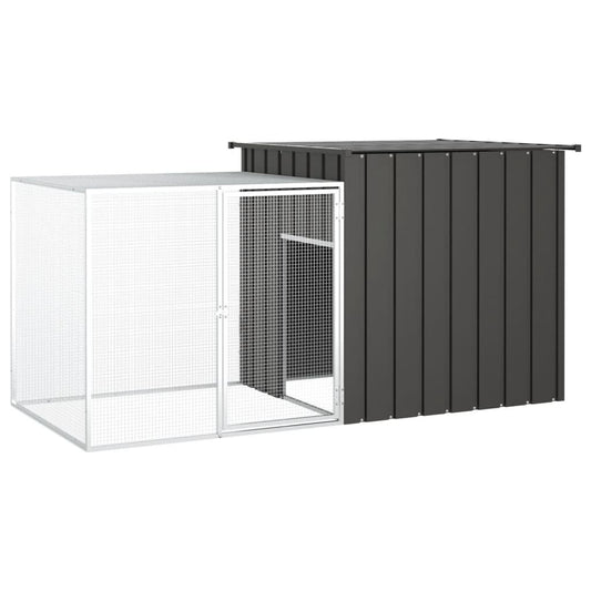 Vidaxl Jaula De Conejos Acero Galvanizado Antracita 200x91x100 Cm_0
