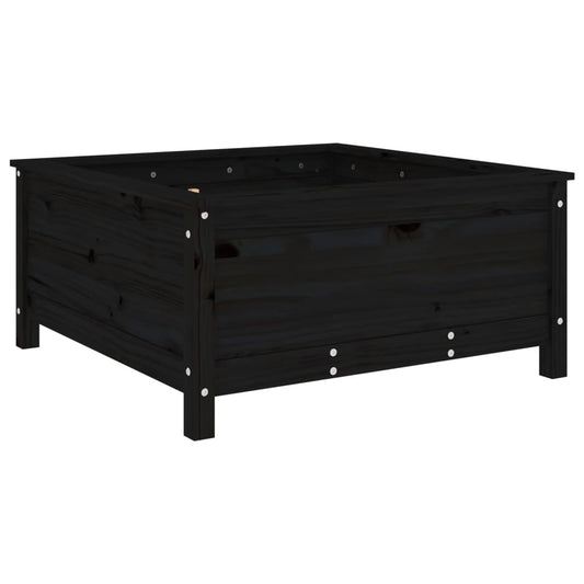 Jardinera Madera Maciza De Pino Negro 82,5x82,5x39 Cm_0