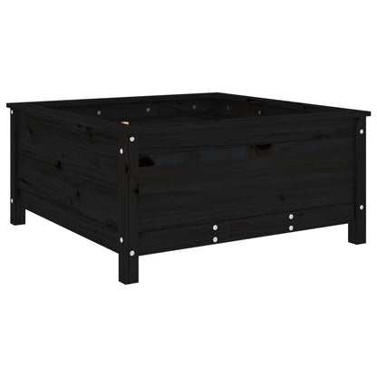 Jardinera Madera Maciza De Pino Negro 82,5x82,5x39 Cm_0