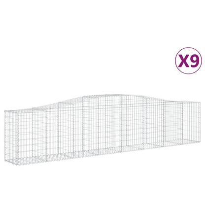 Cestas De Gaviones 9 Uds Forma De Arco Hierro 400x50x80/100 Cm_0
