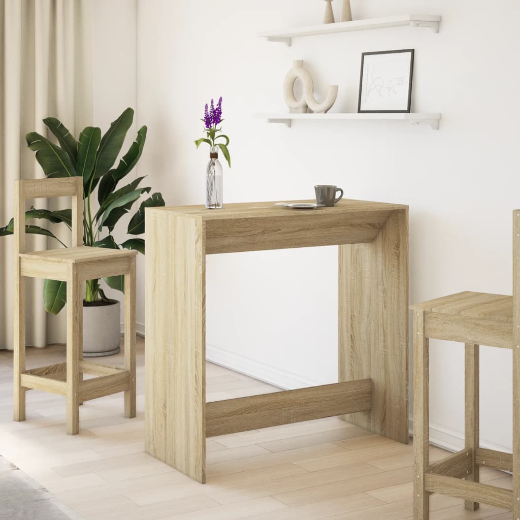 Mesa Alta De Bar Madera Ingeniería Roble Sonoma 102x50x103,5 Cm_1