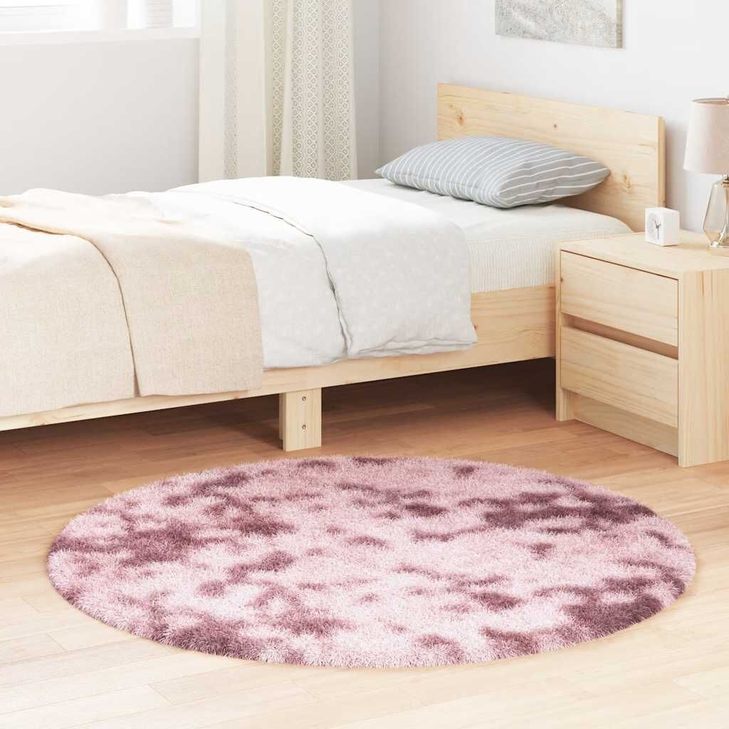 Vidaxl Alfombra De Pelo Largo Navarra Rosa Polvoriento 120x120 Cm_1