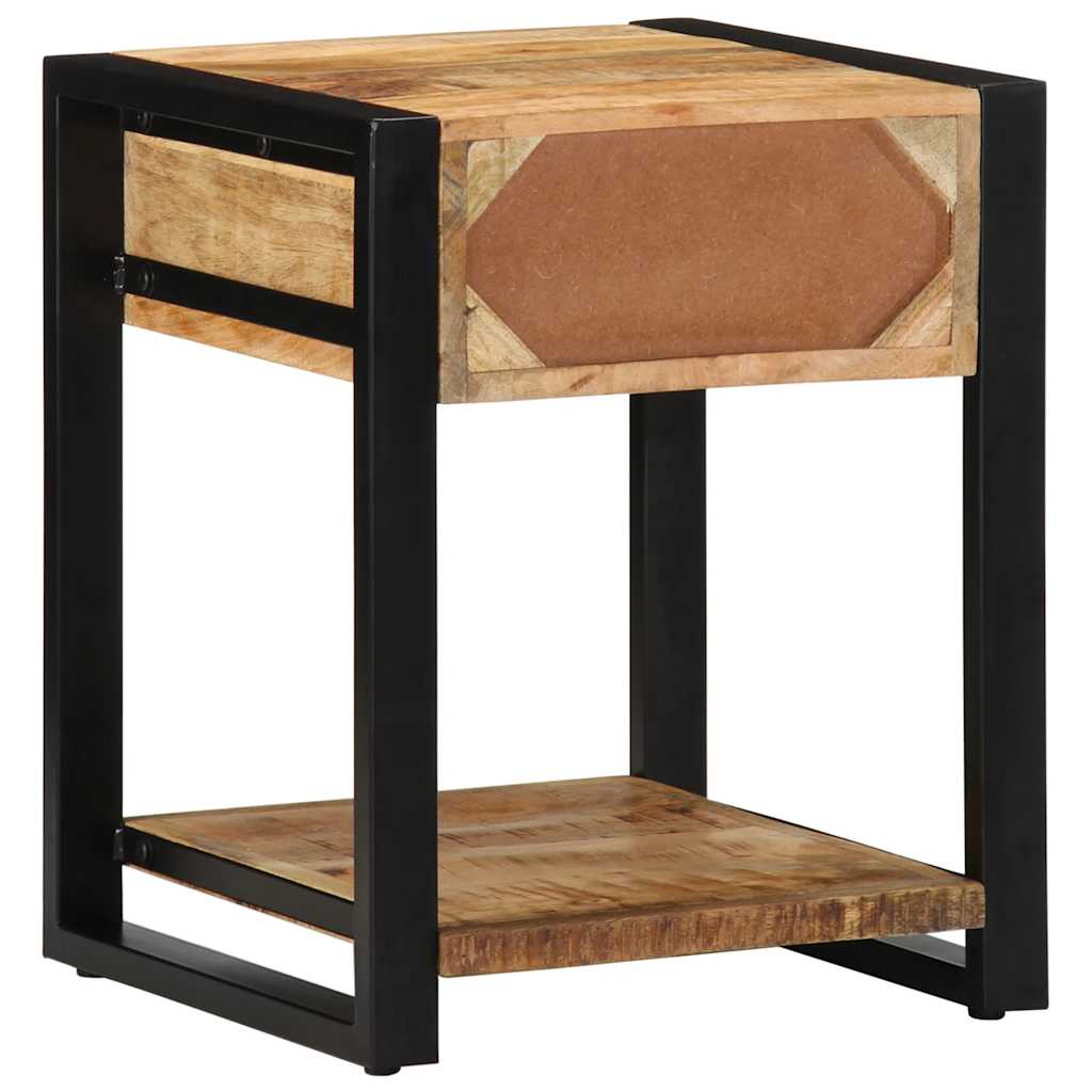 Mesa Auxiliar Madera Maciza De Mango Rugosa 40x40x50 Cm_3