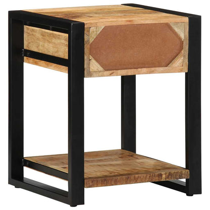 Mesa Auxiliar Madera Maciza De Mango Rugosa 40x40x50 Cm_3
