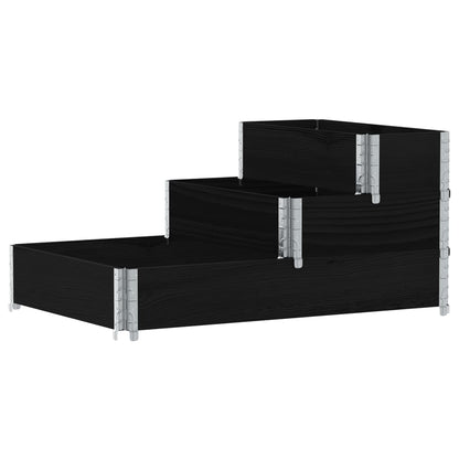 Arriate Elevado De 3 Niveles Madera Maciza Pino Negro 120x80 Cm_4
