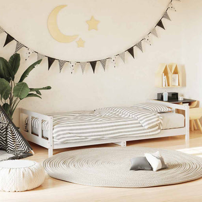 Vidaxl Estructura De Cama Para Niños Madera De Pino Blanco 90x200 Cm_1