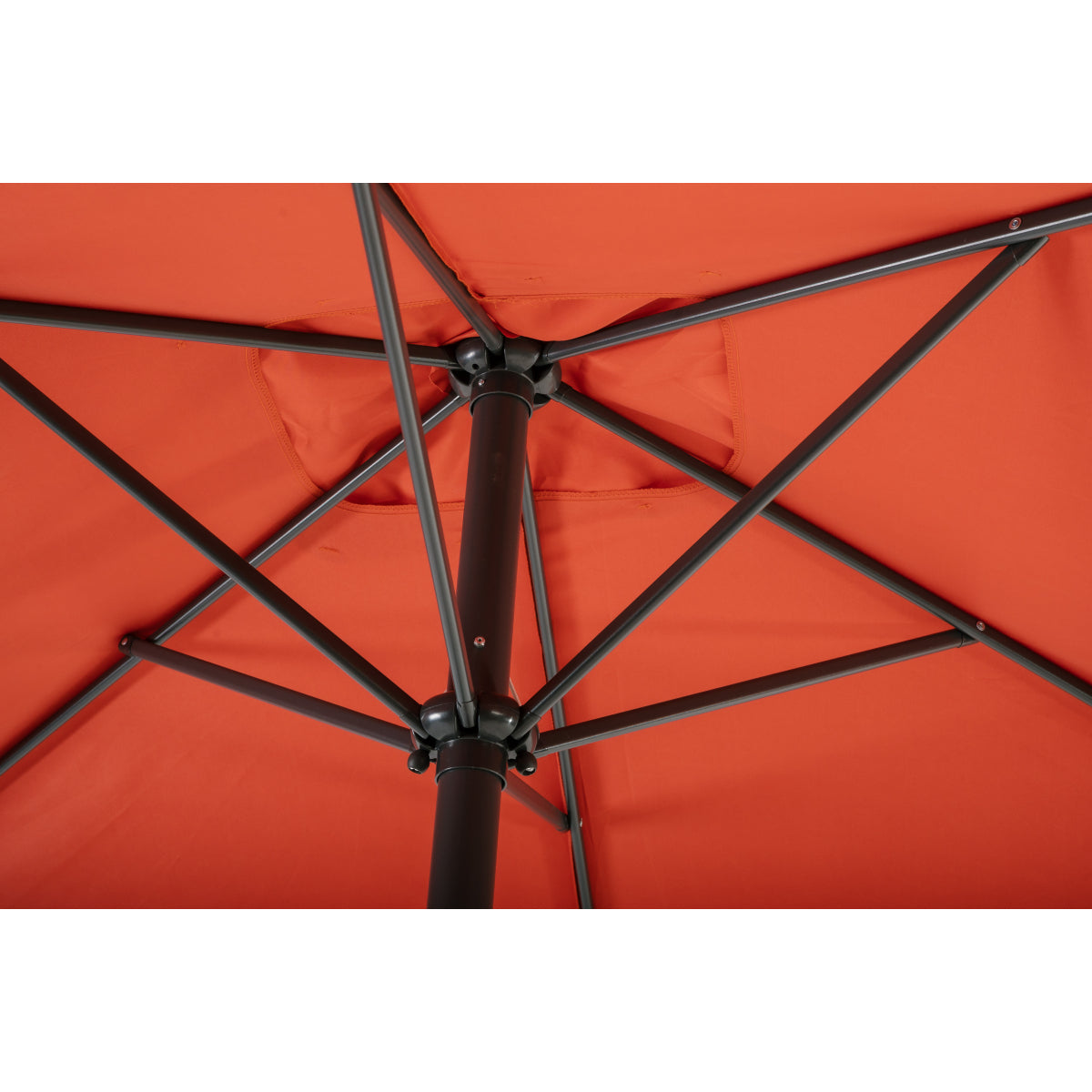 Sombrilla Rectangular 2x3m De Aluminio Y Poliéster Naranja Con Manivela - Sombrilla Recto - Mobiliario De Jardín_2
