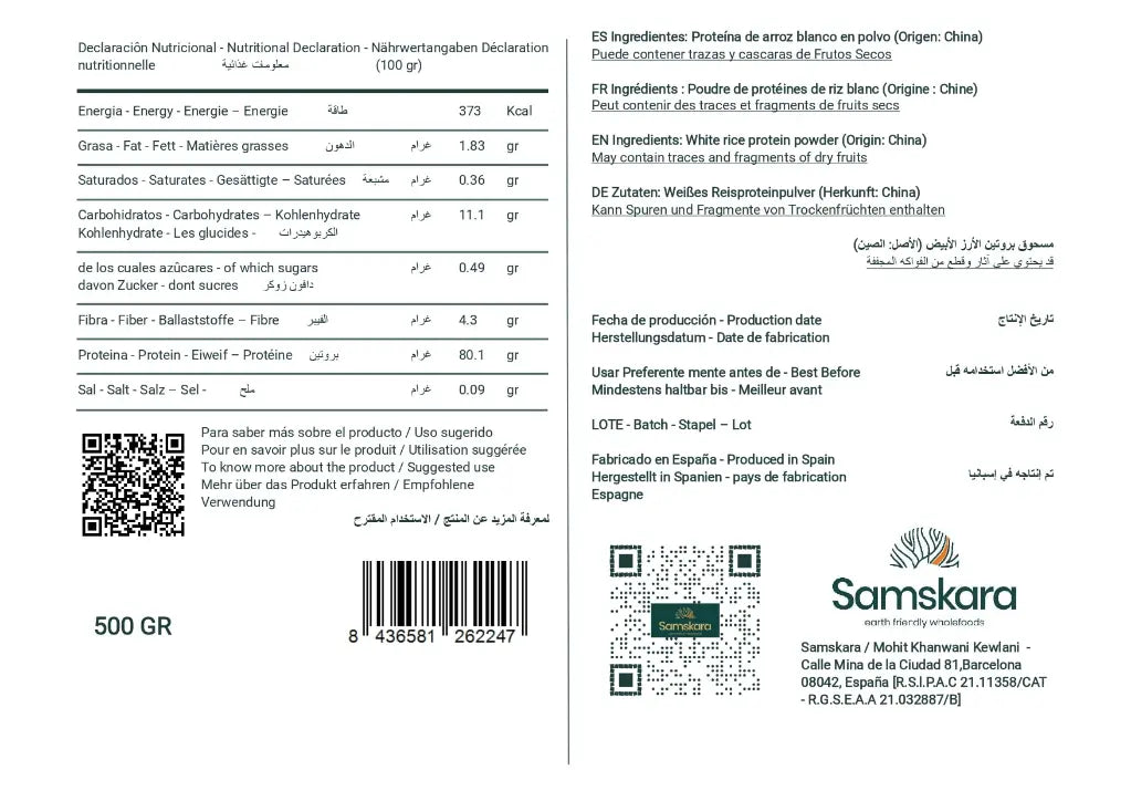 Proteína De Arroz Blanco - 500g_1