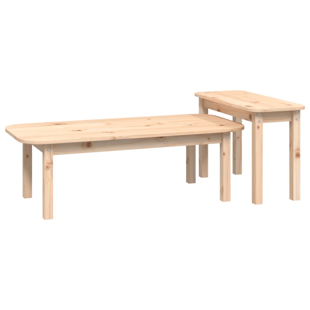 Juego De Mesas De Centro 2 Piezas Madera Maciza De Pino_2