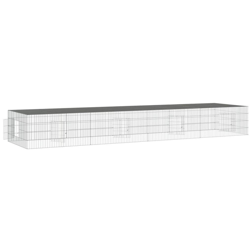 Vidaxl Jaula Para Conejos 4 Paneles Hierro Galvanizado 433x109x54 Cm_3