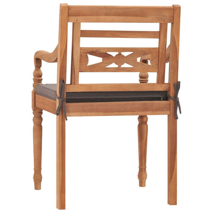 Vidaxl Sillas Batavia 2 Uds Madera Maciza Teca Con Cojines Gris Oscuro_4