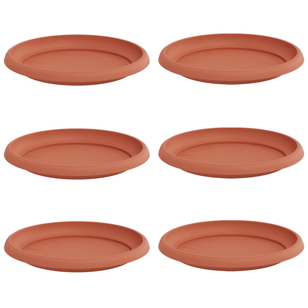 Bandeja Redonda Para Flores 6 Pcs Rojo Ladrillo Ø 21,5 X 2,5 Cm_0